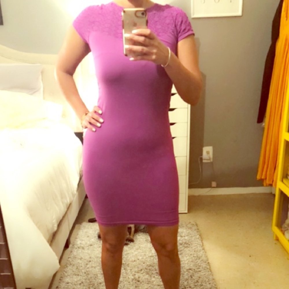 Purple body on dress
